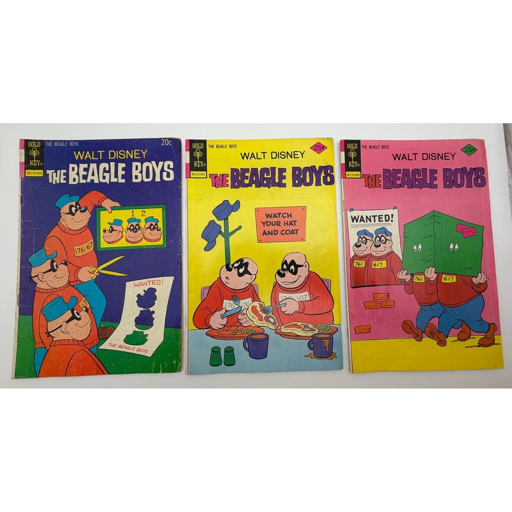 Vintage Gold Key Walt Disney The Beagle Boys Comic Lot Issues 22 28 30 1976